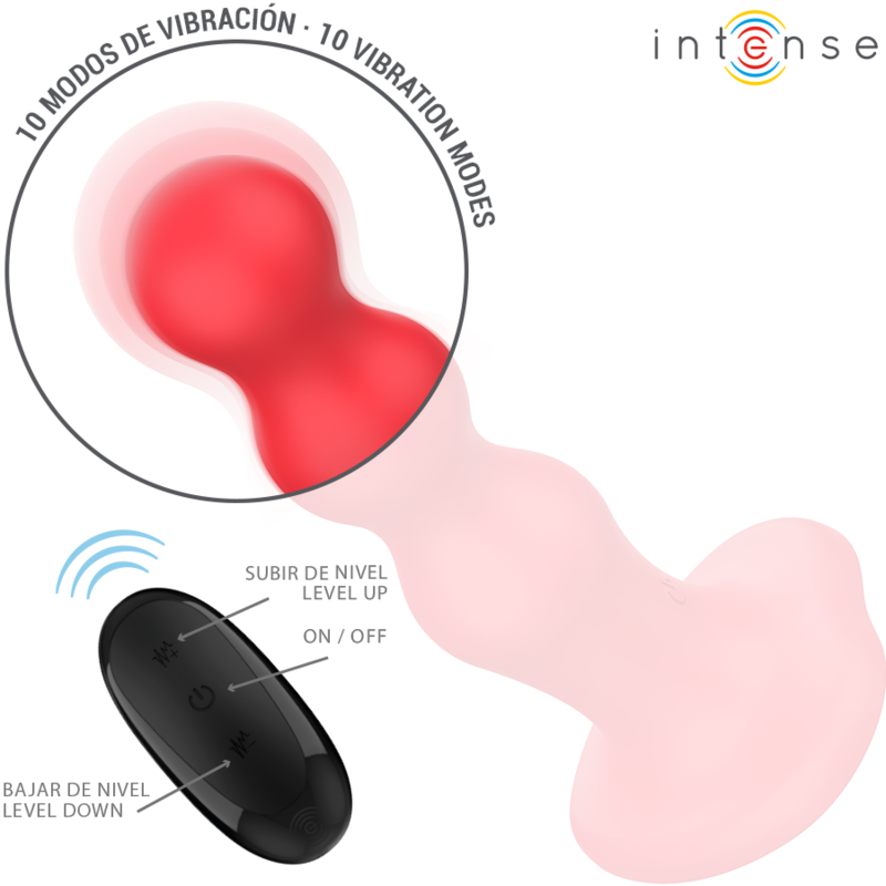 INTENSE - CODY VIBRADOR CON VENTOSA ROJO CONTROL REMOTO INTENSE FUN