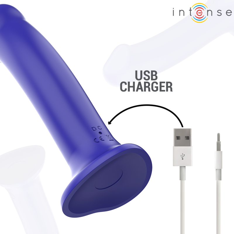 INTENSE - VICTORIA VIBRADOR CON VENTOSA 10 VIBRACIONES AZUL OSCURO CONTROL REMOTO INTENSE FUN