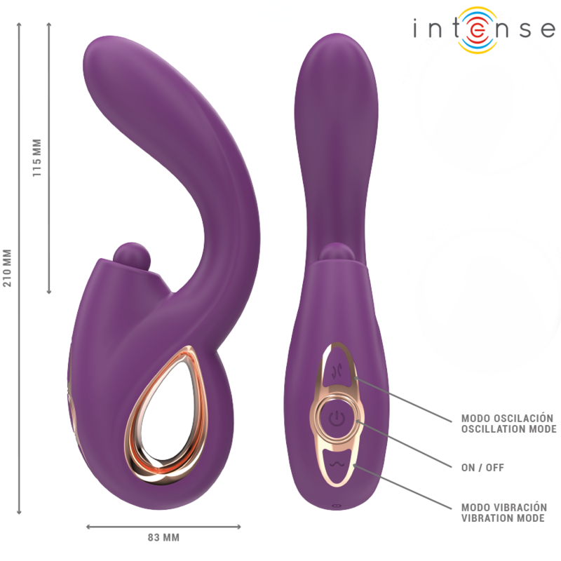 INTENSE - LALI VIBRADOR PUNTO G MULTIFUNCIÓN ESTIMULACIÓN & EMPUJE & VIBRACIÓN MORADO INTENSE FUN