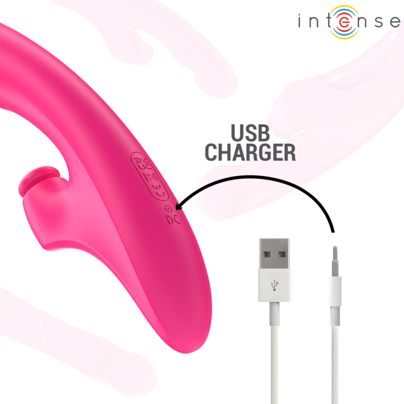 INTENSE - EMI VIBRADOR 13,5 CM MULTIFUNCIÓN 3 EN 1 10 VIBRACIONES ROSA INTENSE FUN