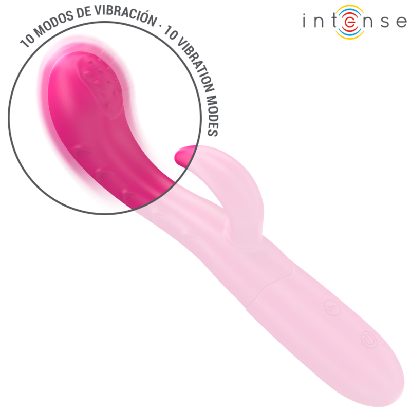 INTENSE - AMARA VIBRADOR CON LENGUA ESTIMULADORA 10 VIBRACIONES ROSA INTENSE FUN