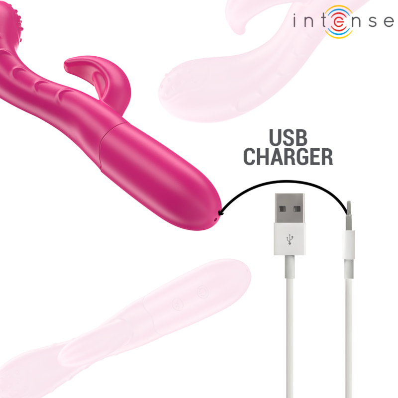 INTENSE - AMARA VIBRADOR CON LENGUA ESTIMULADORA 10 VIBRACIONES ROSA INTENSE FUN