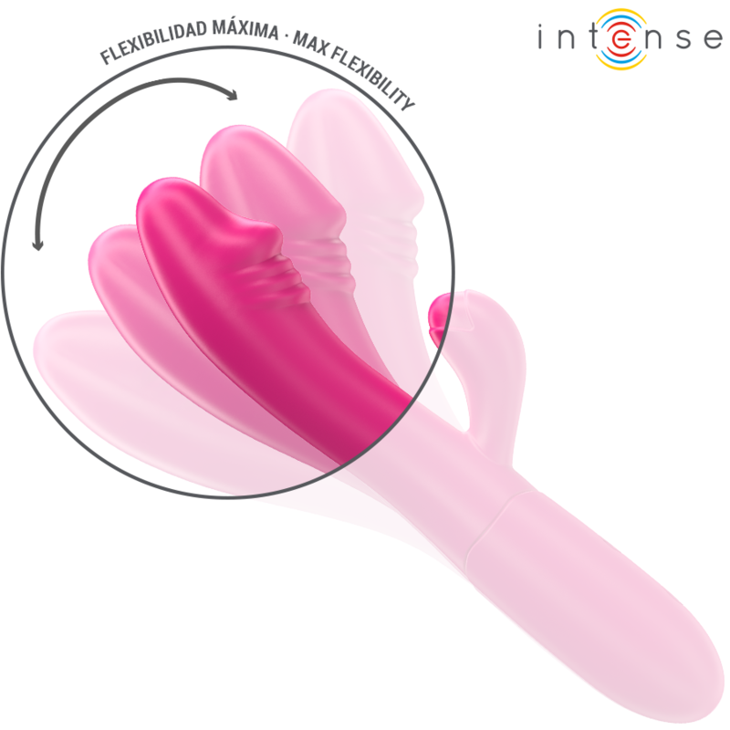 INTENSE - IVY VIBRADOR FLEXIBLE 10 VIBRACIONES CON LENGUA ESTIMULADORA ROSA INTENSE FUN