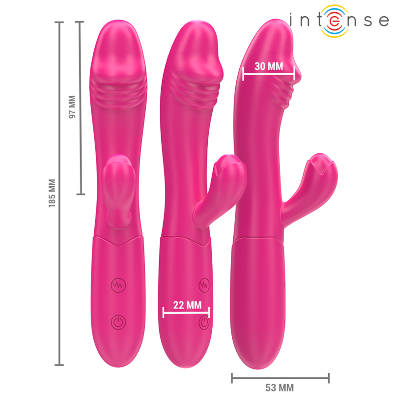 INTENSE - IVY VIBRADOR FLEXIBLE 10 VIBRACIONES CON LENGUA ESTIMULADORA ROSA INTENSE FUN