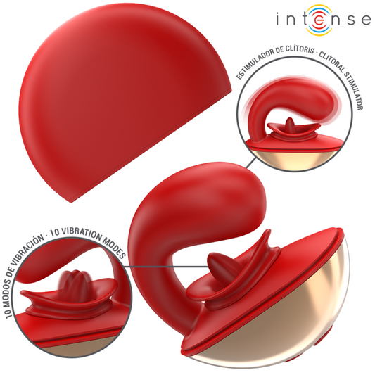 INTENSE - MARIAH VIBRADOR &#38; ESTIMULADOR EN FORMA DE U 10 VIBRACIONES ROJO INTENSE FUN
