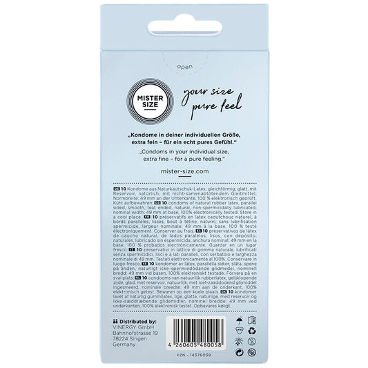 MISTER SIZE - PRESERVATIVOS TALLA S 49 MM (10 UNIDADES) MISTER SIZE