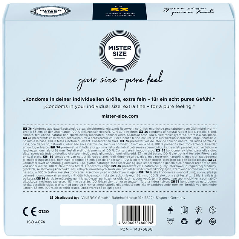 MISTER SIZE - PRESERVATIVOS TALLA M 53 MM (36 UNIDADES) MISTER SIZE