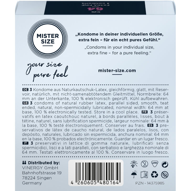 MISTER SIZE - PRESERVATIVOS TALLA XXL 64 MM (3 UNIDADES) MISTER SIZE