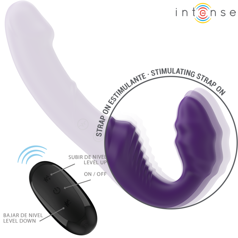 INTENSE - JILL VIBRADOR DOBLE 20 CM VIOLETA CONTROL REMOTO INTENSE FUN
