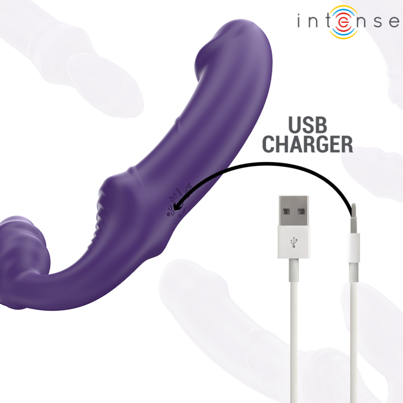 INTENSE - JILL VIBRADOR DOBLE 20 CM VIOLETA CONTROL REMOTO INTENSE FUN