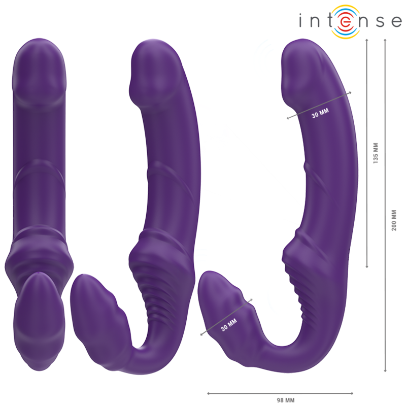 INTENSE - JILL VIBRADOR DOBLE 20 CM VIOLETA CONTROL REMOTO INTENSE FUN