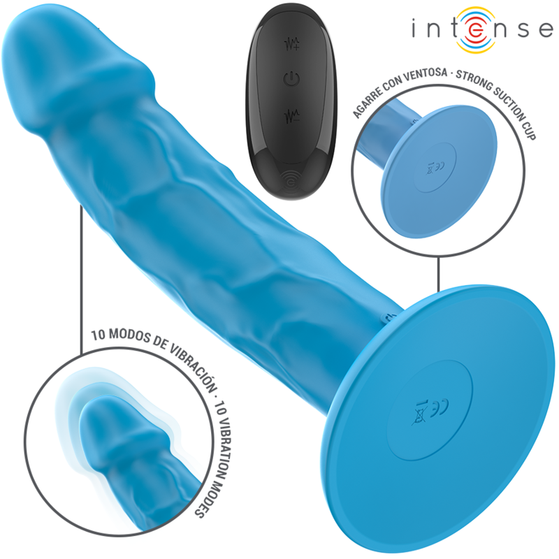INTENSE - PHOEBE VIBRADOR REALÍSTICO 10 VIBRACIONES AZUL CONTROL REMOTO INTENSE FUN
