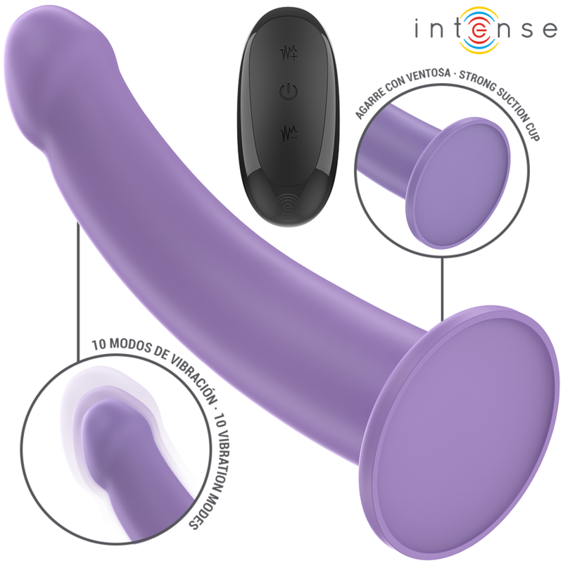 INTENSE - EDDIE VIBRADOR 17,5 CM 10 VIBRACIONES MORADO CONTROL REMOTO INTENSE FUN