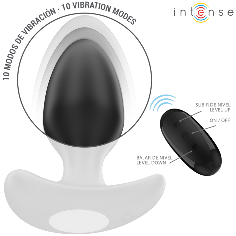 INTENSE - JOEY PLUG ANAL 10 VIBRACIONES NEGRO CONTROL REMOTO INTENSE ANAL TOYS