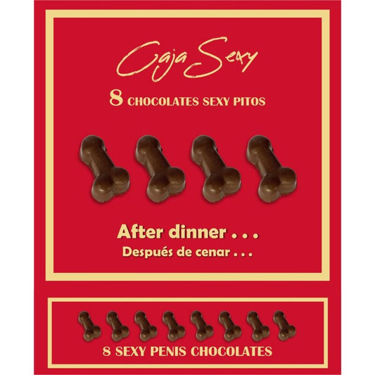 DIABLO PICANTE - CAJA 8 CHOCOLATINAS FORMA PENE DIABLO PICANTE