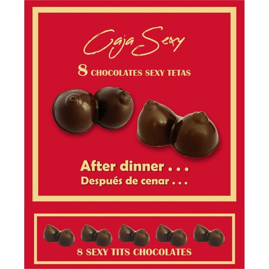 DIABLO PICANTE - CAJA 8 CHOCOLATINAS FORMA DE PECHOS DIABLO PICANTE