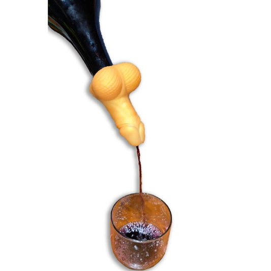 DIABLO PICANTE - DECANTADOR DE VINO FORMA PENE DORADO DIABLO PICANTE