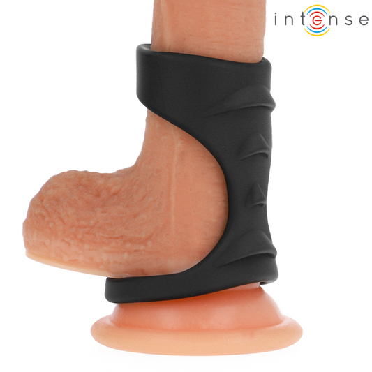 INTENSE - THEO ANILLO DOBLE PARA PENE SILICONA NEGRO MODELO 3 INTENSE COUPLES TOYS