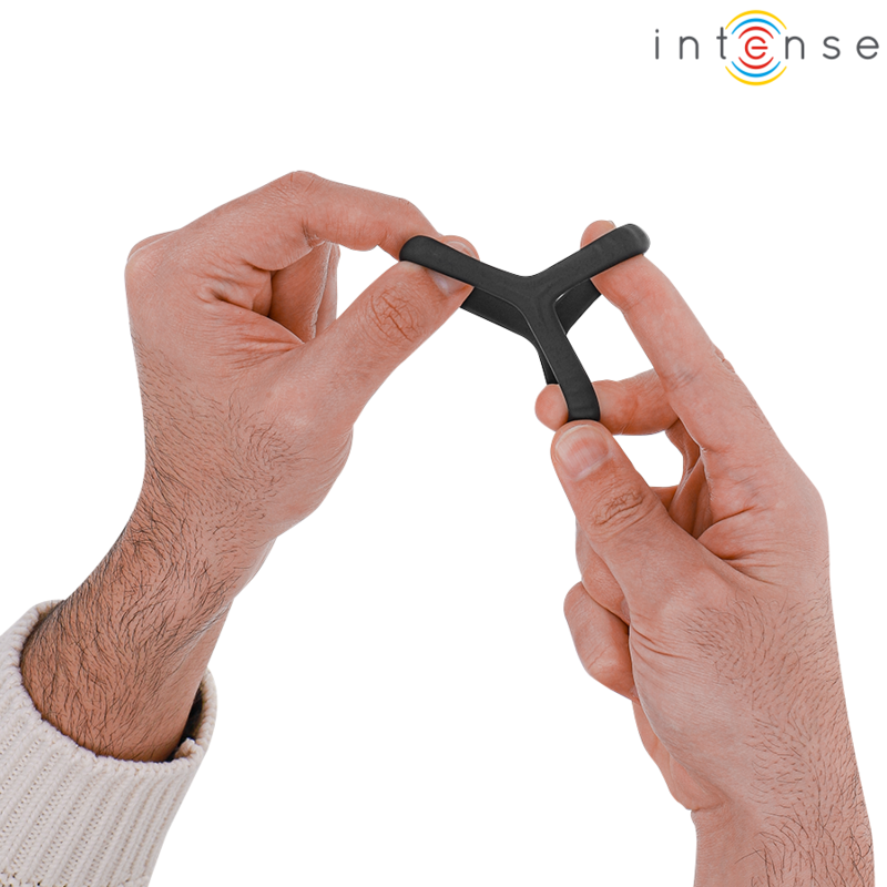 INTENSE - CARSON ANILLO DOBLE PARA PENE SILICONA NEGRO MODELO 4 INTENSE COUPLES TOYS