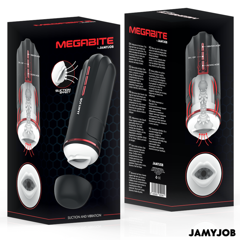 JAMYJOB - MEGABITE MASTURBADOR BOCA AUTOMÁTICO 5 MODOS SUCCIÓN Y VIBRACIÓN JAMYJOB
