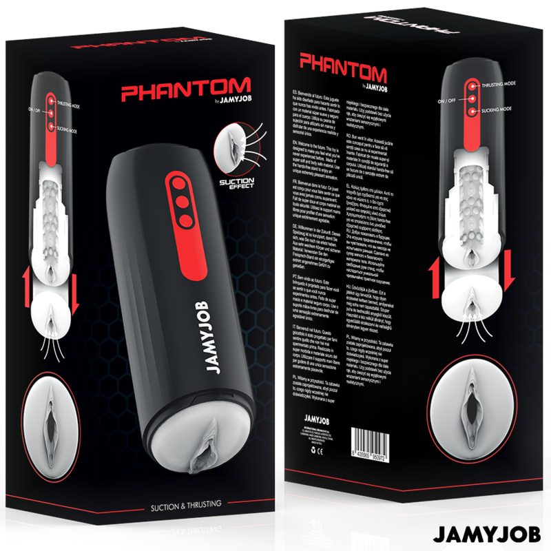 JAMYJOB - PHANTOM MASTURBADOR VAGINA AUTOMÁTICO 5 MODOS SUCCIÓN Y EMPUJE JAMYJOB