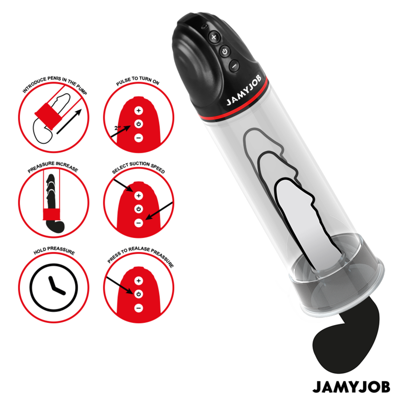 JAMYJOB - XPAND BOMBA AUTOMÁTICA 3 NIVELES DE SUCCIÓN GRIS JAMYJOB