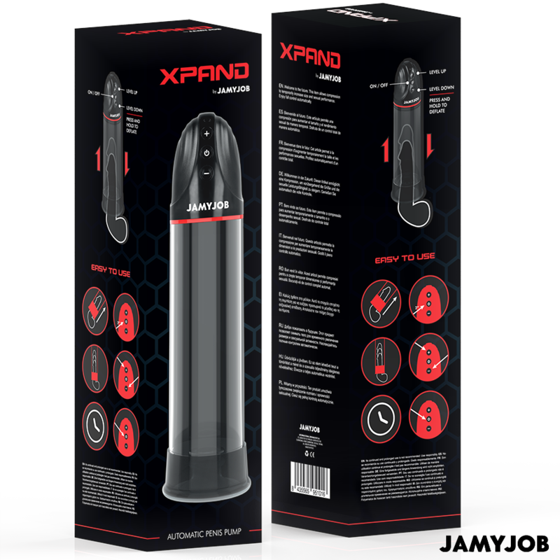 JAMYJOB - XPAND BOMBA AUTOMÁTICA 3 NIVELES DE SUCCIÓN GRIS JAMYJOB