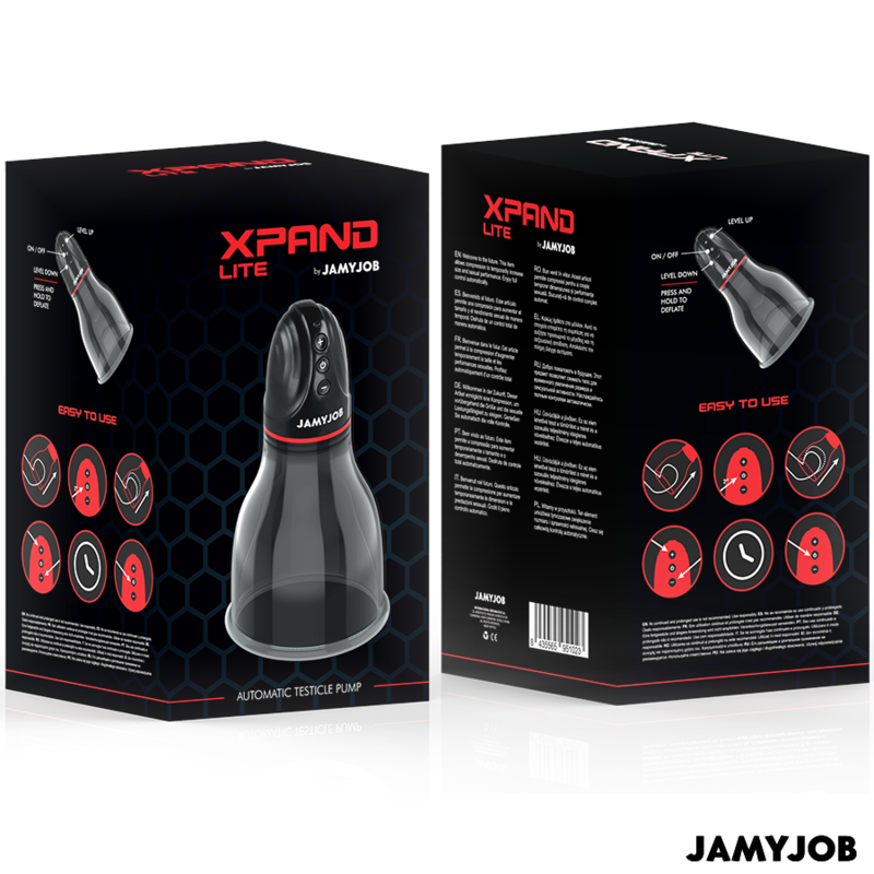 JAMYJOB - XPAND LITE BOMBA AUTOMÁTICA DE TESTÍCULOS 3 NIVELES DE SUCCIÓN GRIS JAMYJOB