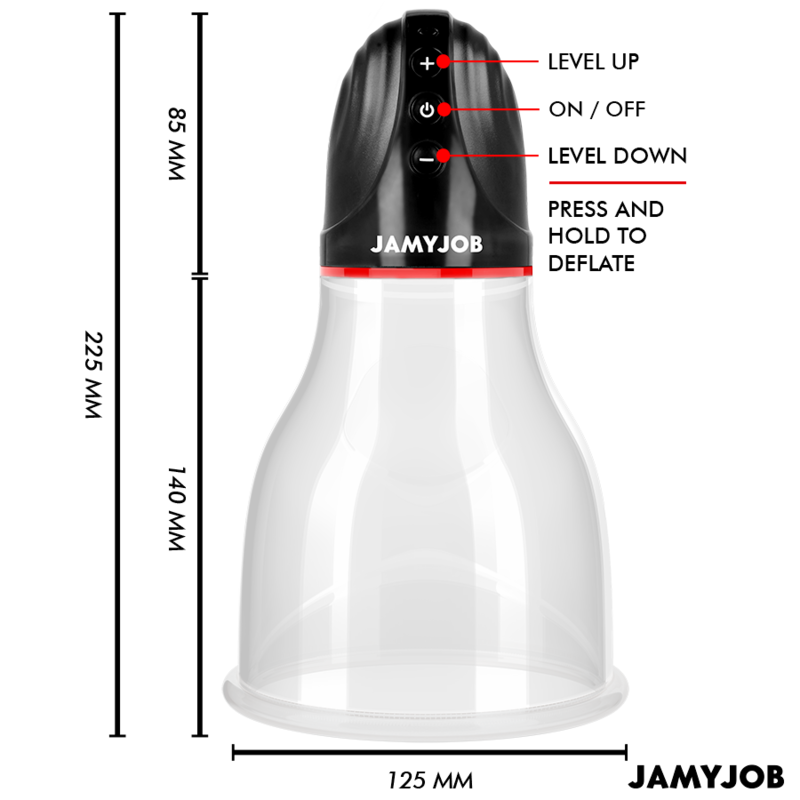 JAMYJOB - XPAND LITE BOMBA AUTOMÁTICA DE TESTÍCULOS 3 NIVELES DE SUCCIÓN GRIS JAMYJOB