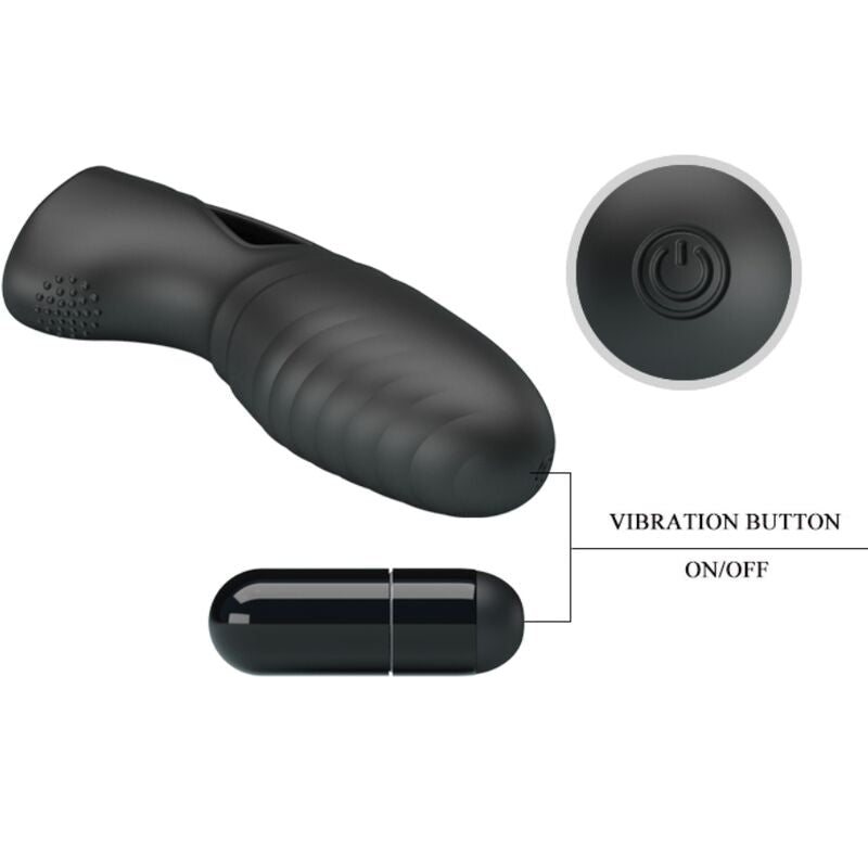 PRETTY LOVE - ALAN VIBRADOR DE DEDO SILICONA NEGRO PRETTY LOVE
