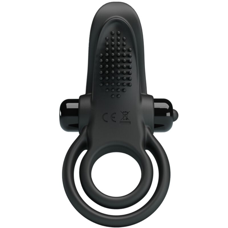 PRETTY LOVE - DOBLE ANILLO VIBRADOR + ESTIMULADOR CLÍTORIS 10 VIBRACIONES NEGRO PRETTY LOVE