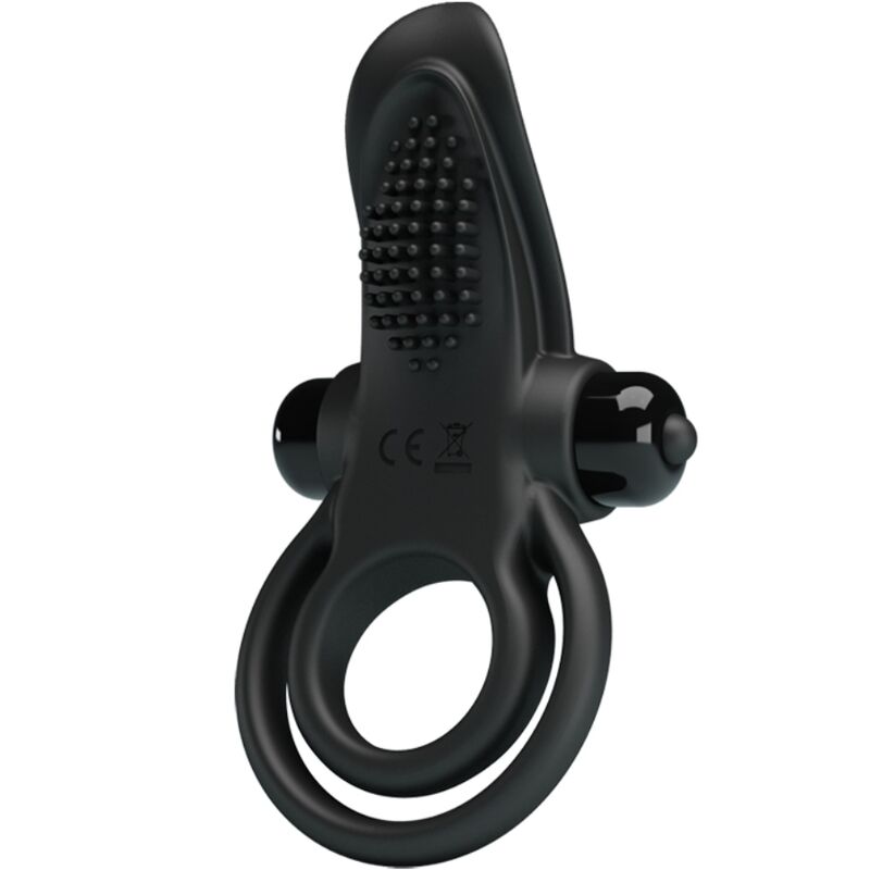 PRETTY LOVE - DOBLE ANILLO VIBRADOR + ESTIMULADOR CLÍTORIS 10 VIBRACIONES NEGRO PRETTY LOVE