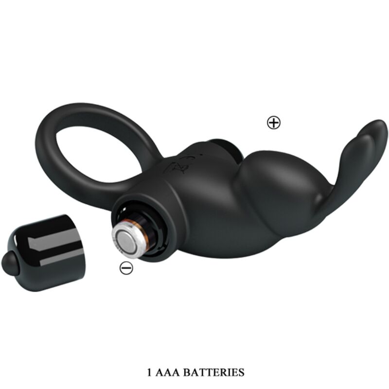 PRETTY LOVE - ANILLO VIBRADOR + ESTIMULADOR RABBIT CLÍTORIS 10 VIBRACIONES NEGRO PRETTY LOVE