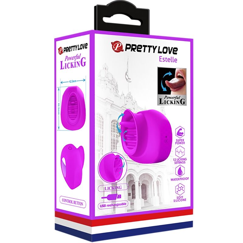 PRETTY LOVE - ESTELLE LENGUA ESTIMULADORA CLÍTORIS 12 VIBRACIONES MORADO PRETTY LOVE