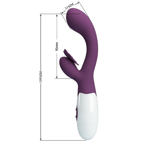 PRETTY LOVE - BUTTERFLY KISS VIBRADOR RABBIT & ESTIMULADOR PUNTO G MORADO PRETTY LOVE FLIRTATION