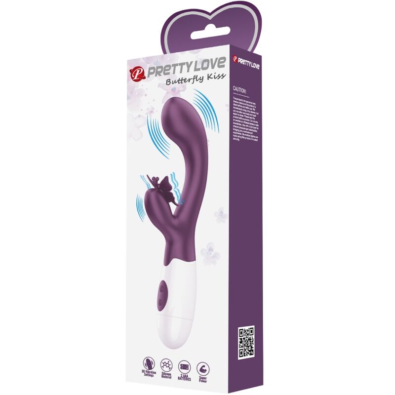 PRETTY LOVE - BUTTERFLY KISS VIBRADOR RABBIT & ESTIMULADOR PUNTO G MORADO PRETTY LOVE FLIRTATION