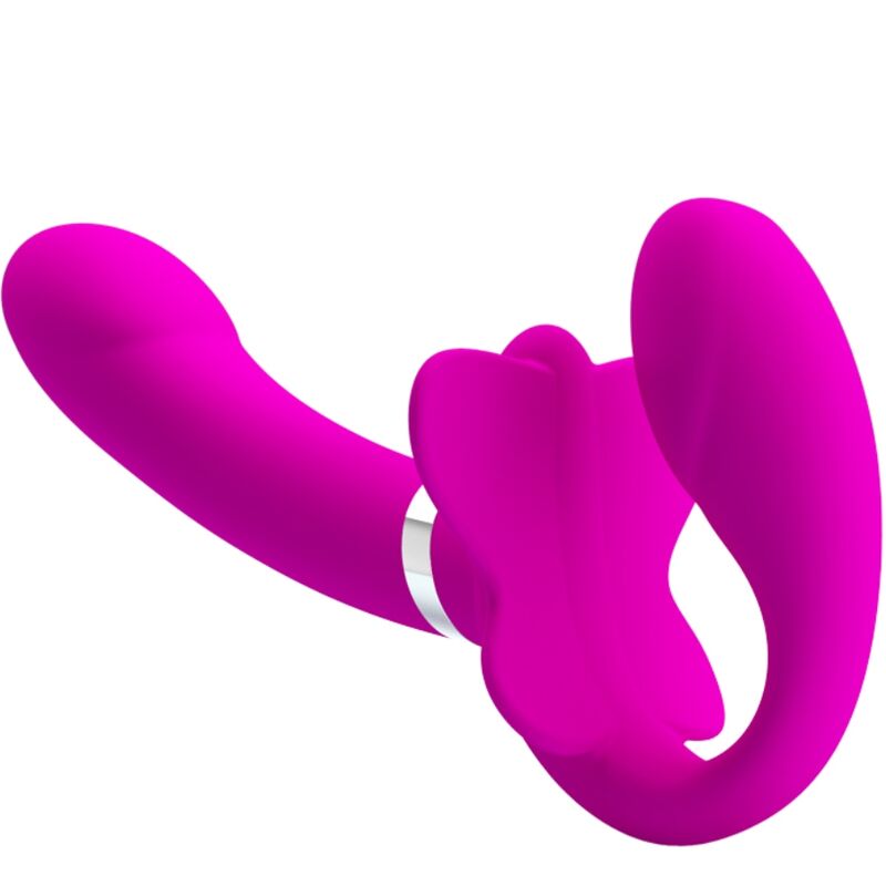 PRETTY LOVE - VALERIE VIBRADOR DOBLE STRAP-ON 12 VIBRACIONES MORADO PRETTY LOVE