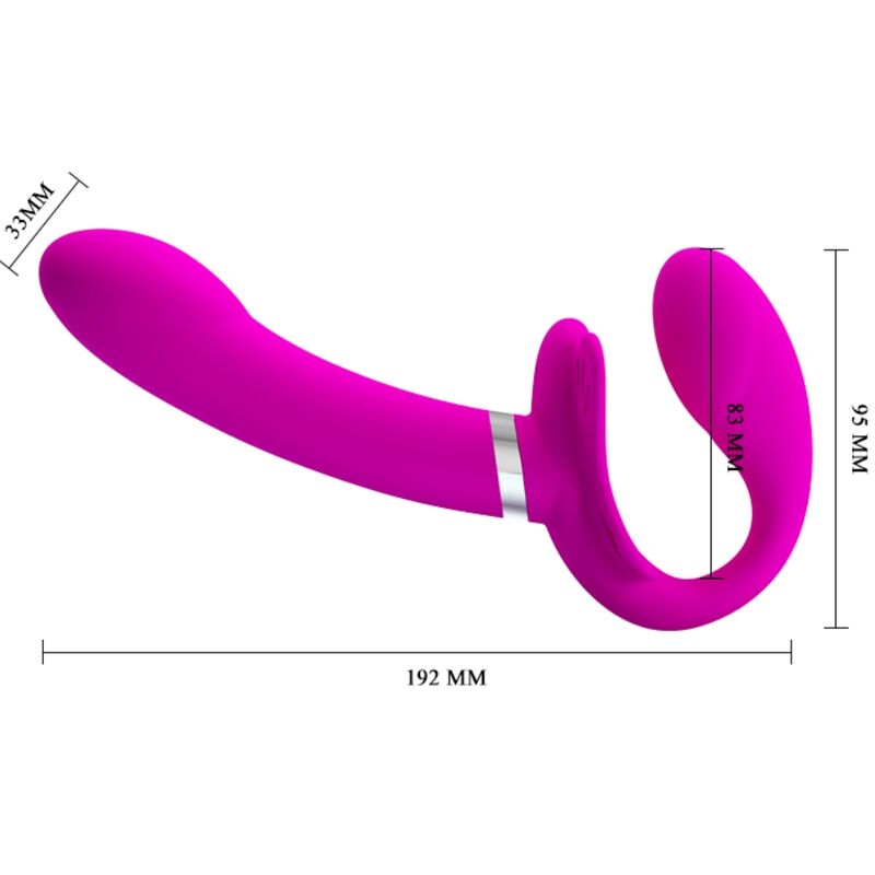 PRETTY LOVE - VALERIE VIBRADOR DOBLE STRAP-ON 12 VIBRACIONES MORADO PRETTY LOVE