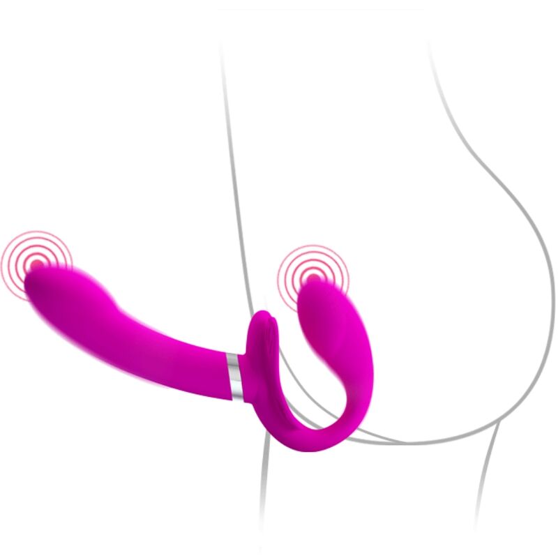 PRETTY LOVE - VALERIE VIBRADOR DOBLE STRAP-ON 12 VIBRACIONES MORADO PRETTY LOVE