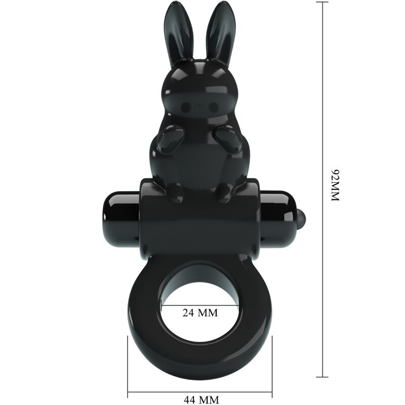 PRETTY LOVE - EXCITING RING ANILLO VIBRADOR RABBIT 10 VIBRACIONES NEGRO PRETTY LOVE