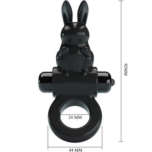 PRETTY LOVE - EXCITING RING ANILLO VIBRADOR RABBIT 10 VIBRACIONES NEGRO PRETTY LOVE
