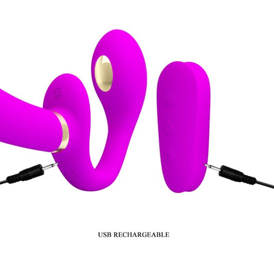 PRETTY LOVE - THUNDERBIRD VIBRADOR DOBLE STRAP-ON CONTROL REMOTO MORADO PRETTY LOVE