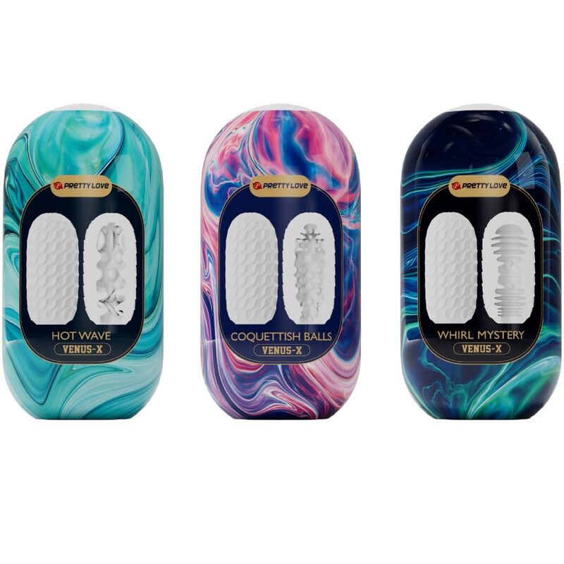 PRETTY LOVE - VENUS X 15 MASTURBADORES MASCULINOS SILICONA BLANCO PRETTY LOVE