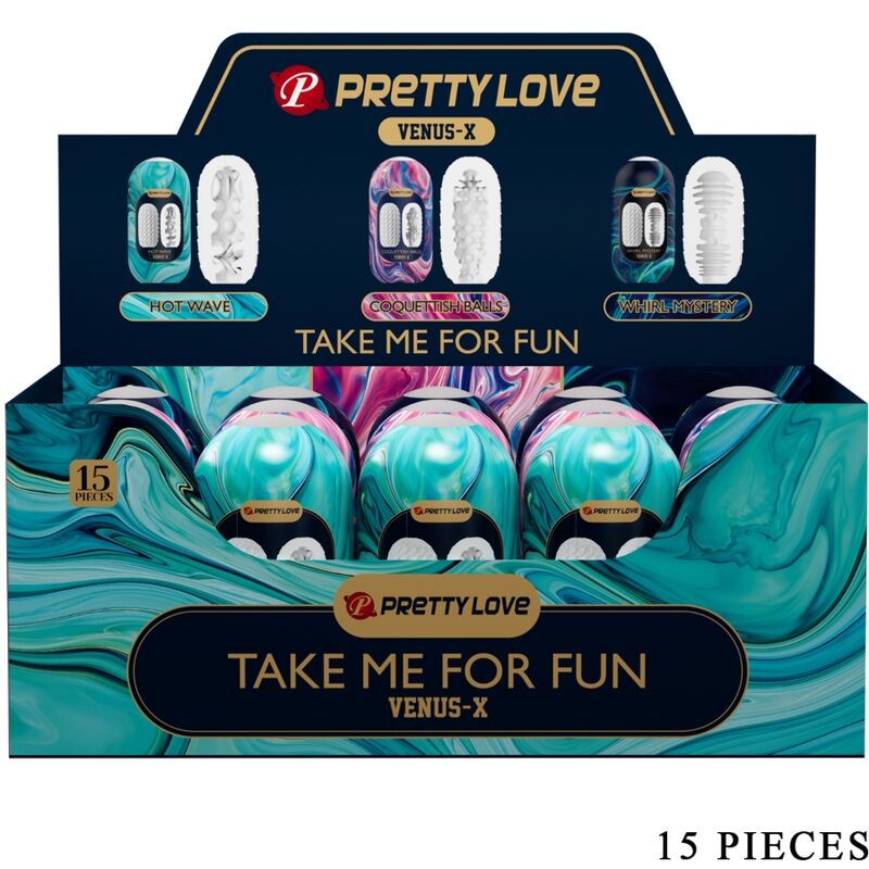 PRETTY LOVE - VENUS X 15 MASTURBADORES MASCULINOS SILICONA BLANCO PRETTY LOVE