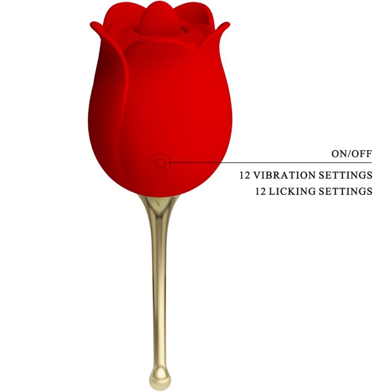 PRETTY LOVE - ROSE LOVER ROSA ESTIMULADORA DE CLÍTORIS 12 VIBRACIONES ROJO PRETTY LOVE