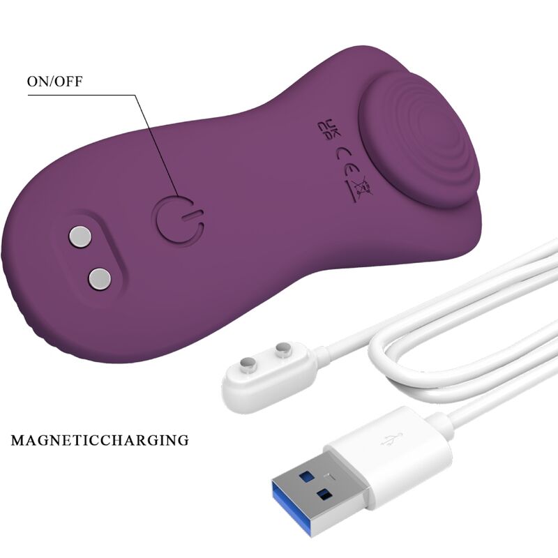 PRETTY LOVE - MANE MASAJEADOR LAY ON CLÍTORIS 10 VIBRACIONES CONTROL REMOTO MORADO PRETTY LOVE