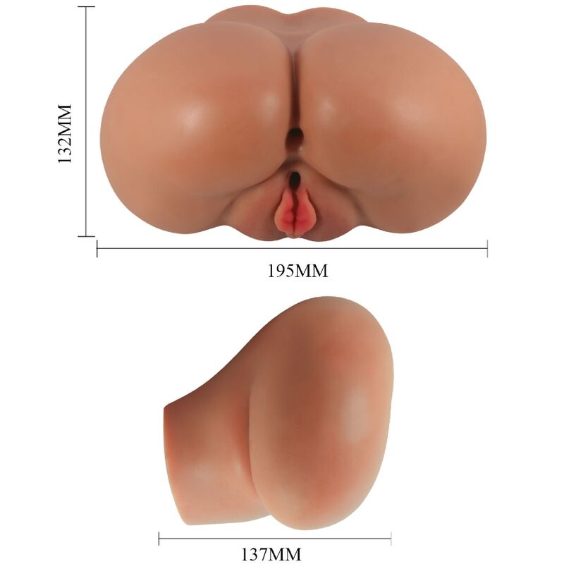 CRAZY BULL - LUNA TRASERO VIBRADOR CON VAGINA Y ANO REALÍSTICO NATURAL CONTROL REMOTO CRAZY BULL