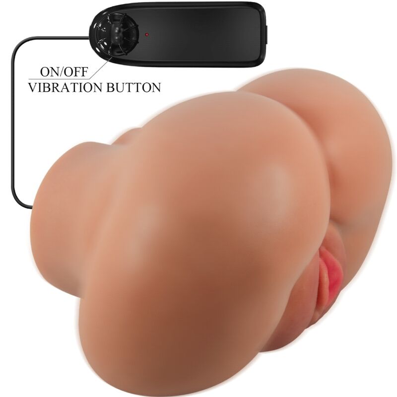 CRAZY BULL - LUNA TRASERO VIBRADOR CON VAGINA Y ANO REALÍSTICO NATURAL CONTROL REMOTO CRAZY BULL