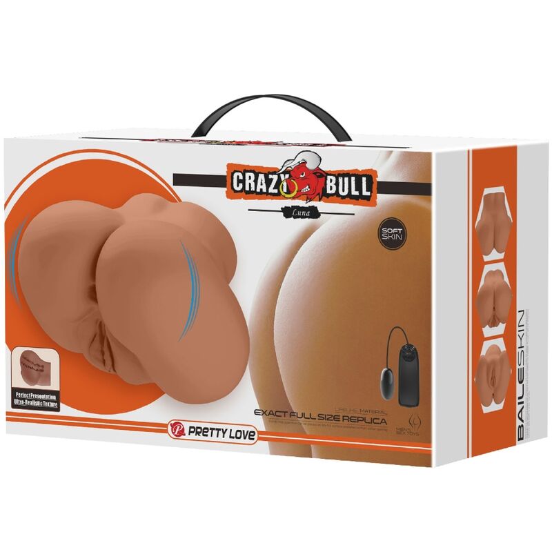 CRAZY BULL - LUNA TRASERO VIBRADOR CON VAGINA Y ANO REALÍSTICO NATURAL CONTROL REMOTO CRAZY BULL