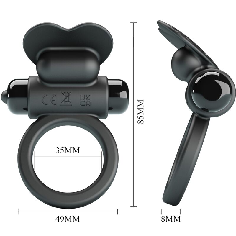 PRETTY LOVE - DEBONAIRE ANILLO VIBRADOR CONEJO 10 VIBRACIONES NEGRO PRETTY LOVE